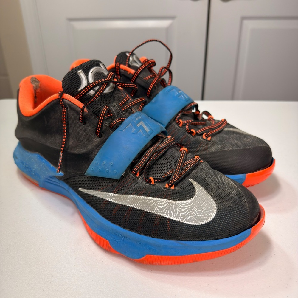 Nike KD 7 Away OKC Men's 13 Black Blue Crimson 653996-004 AS IS